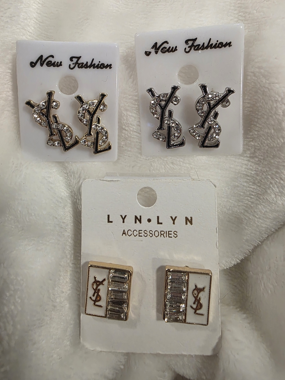 Gold & Silver Stud Earrings - Set of 3